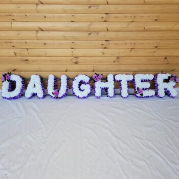 DAUGHTER silk funeral tribute in red