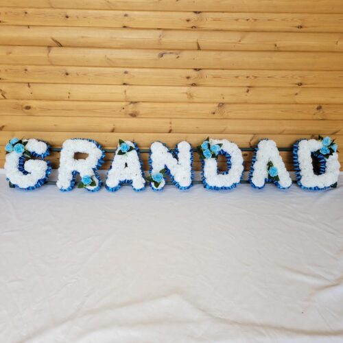 GRANDAD silk funeral tribute in red
