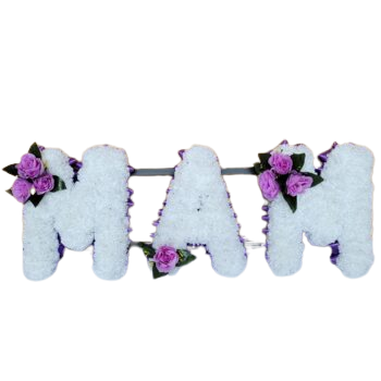 MAM silk funeral tribute in lilac